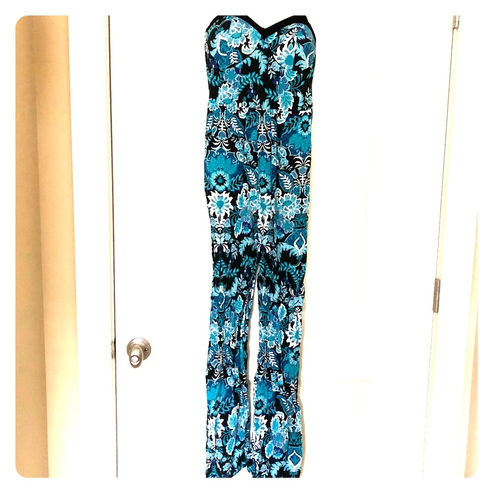 Spaghetti strap print romper
